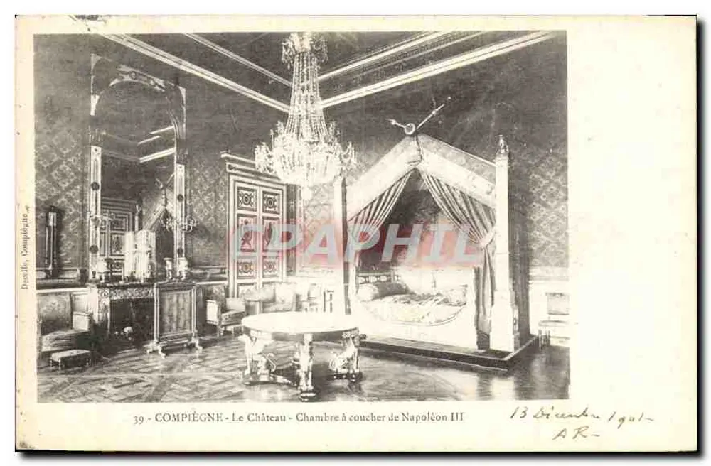Compiègne - Das Schloss - Schlafzimmer von Napoleon III — Dessile, Compiegne, n°39 - Vorderseite