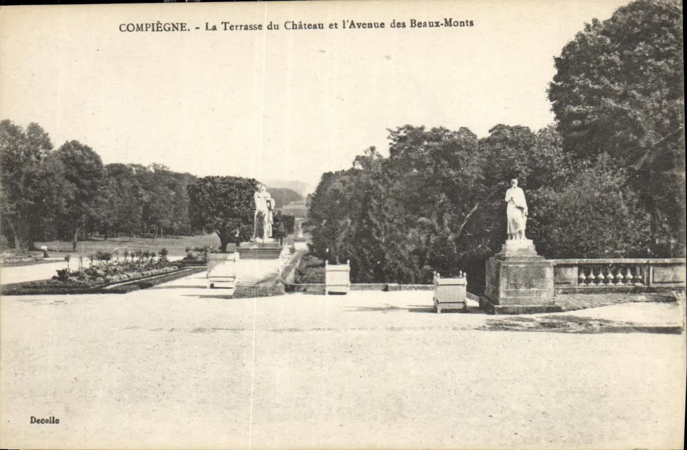Compiègne - Die Terrasse des Schlosses und die Avenue des Beaux-Monts — Decelle - Vorderseite