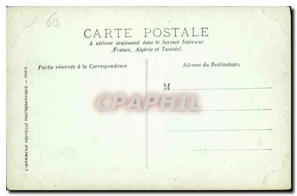 Château de Chantilly — Kamin der Wachstube — Imprimerie Nouvelle Photographique - Rückseite