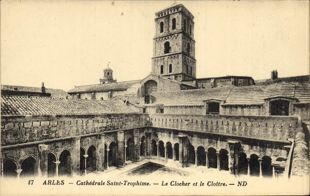 Arles — Kathedrale Saint-Trophime — Der Turm und der Cloister — ND - Vorderseite