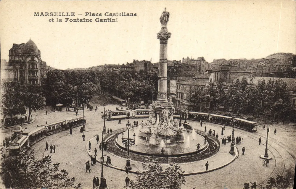 Marseille — Place Castellane und die Fontaine Cantini — Verleger L. Richard - Vorderseite