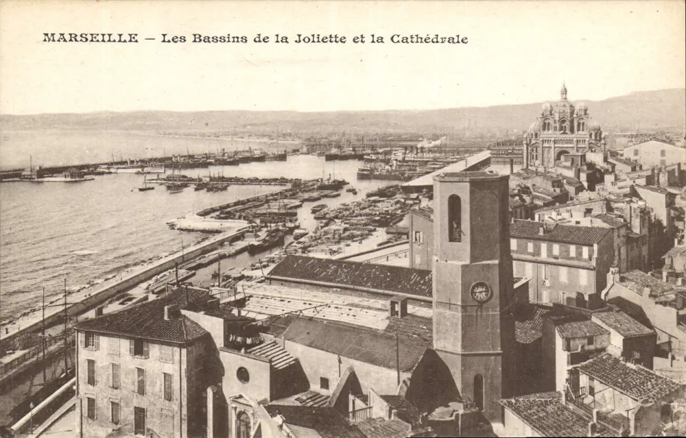Marseille — Les Bassins de la Joliette und die Kathedrale - Vorderseite