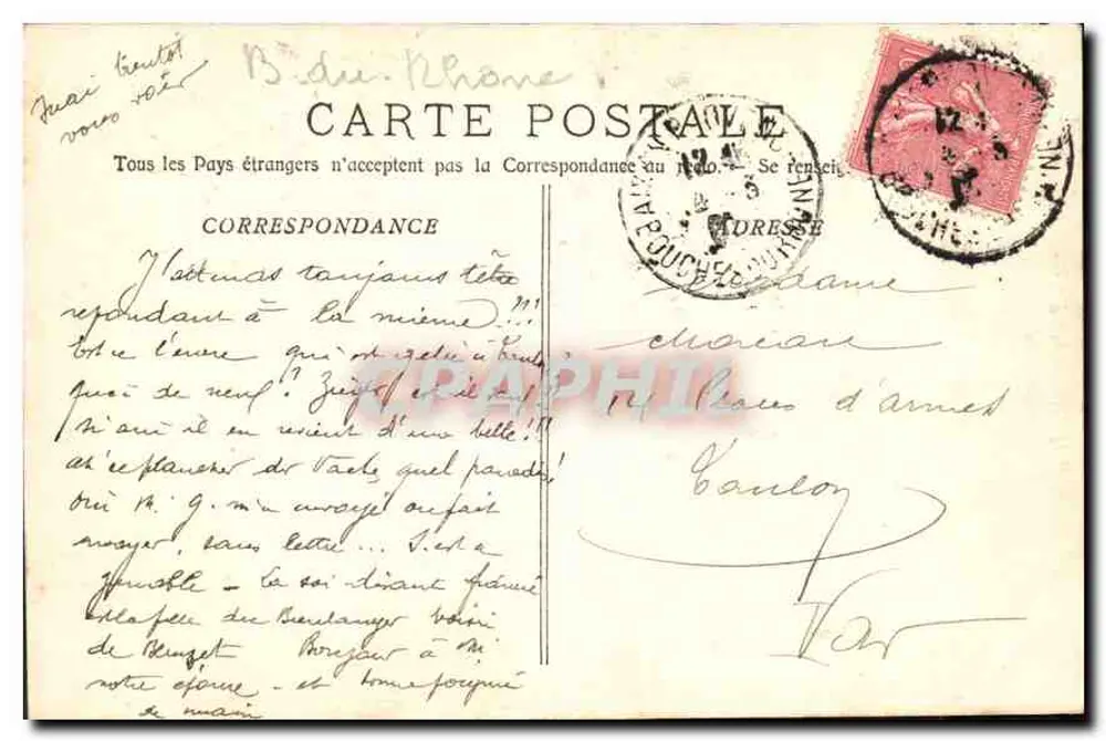 Geschnitzte Pforte der Kathedrale — Aix-en-Provence — Sammlung Jaussaud - Rückseite