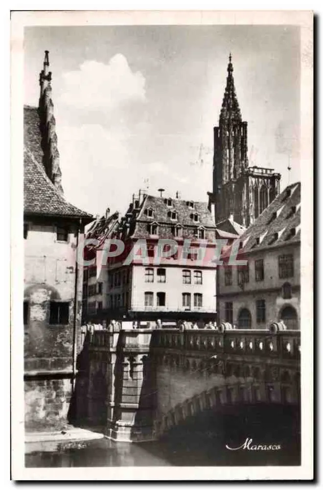 Strasbourg — Pont du Corbeau e catedral — editor Marasco, n° de série não visível - Frente