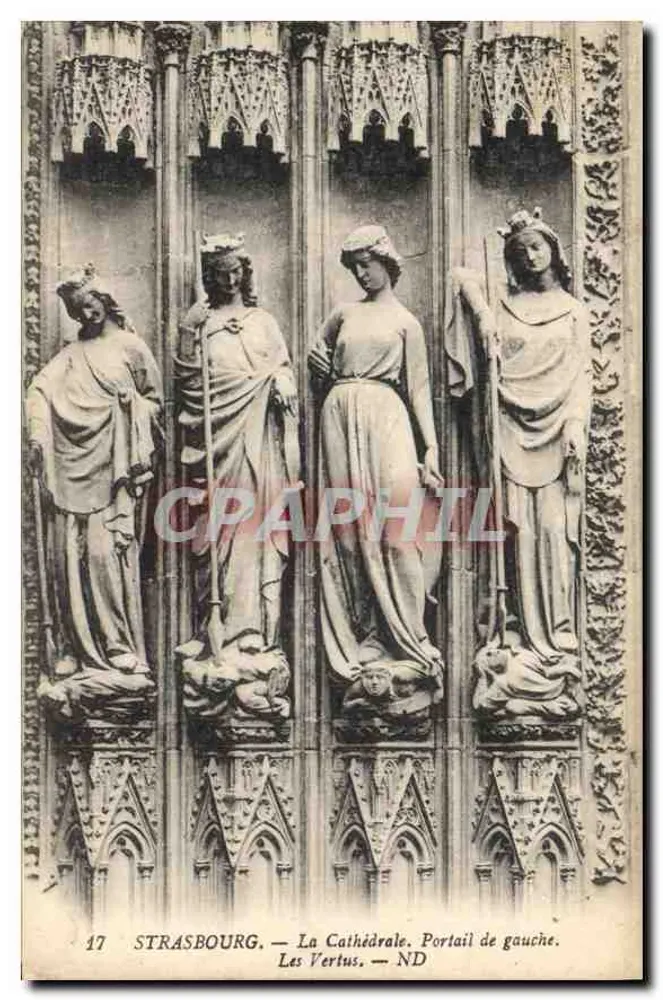 Straßburg — Die Kathedrale. Linker Portal. Die Tugenden — ND - Vorderseite