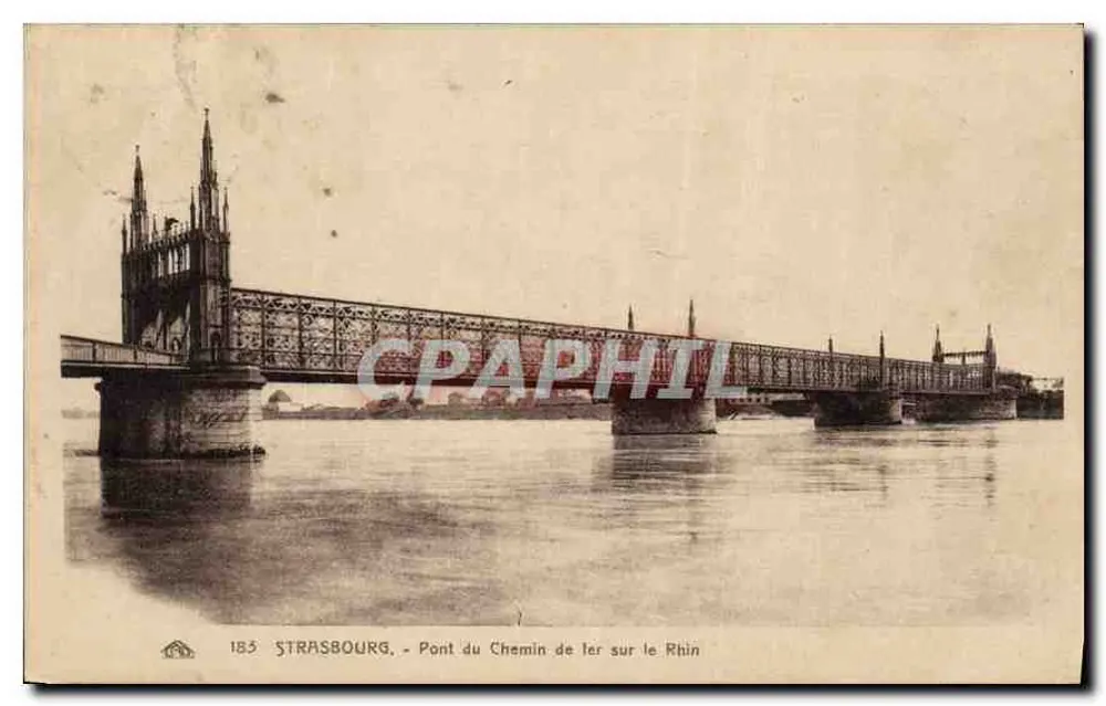 Straßburg - Eisenbahnbrücke über den Rhein — n° 185 - Vorderseite