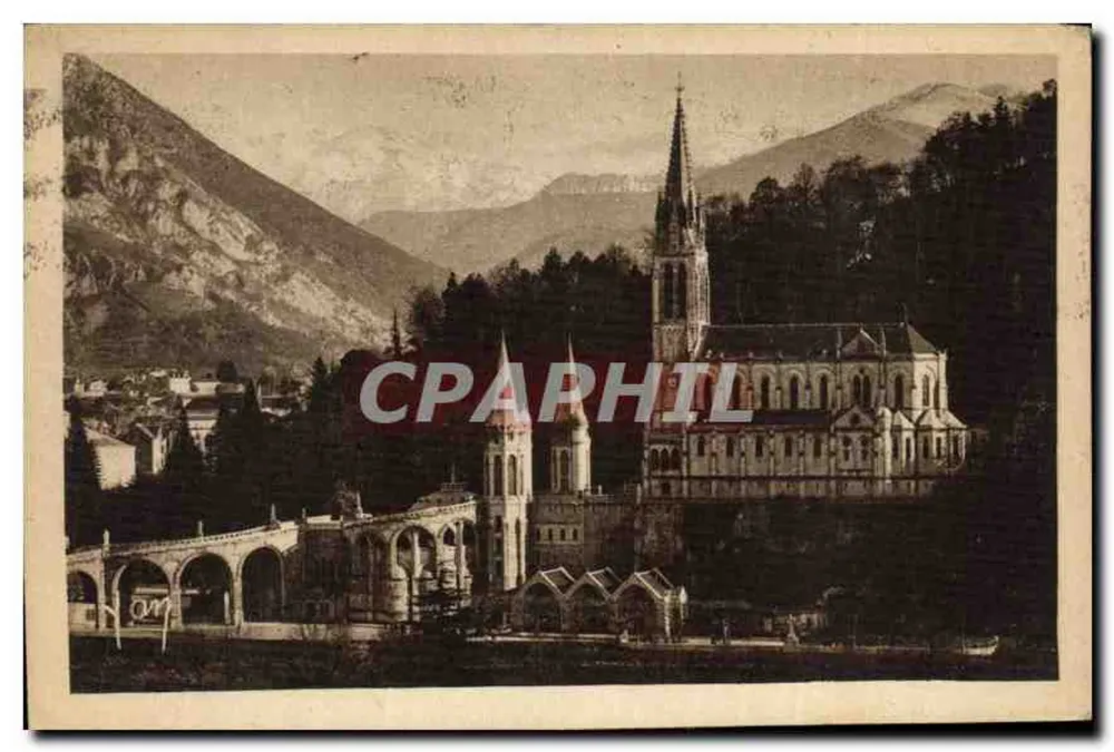 Lourdes — Die Basilika und die Berge — Ausgabe E. Quinat, Lourdes - Vorderseite