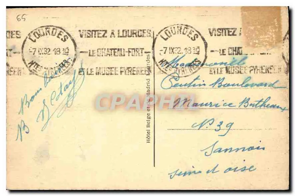 Lourdes — A Basílica — P.D. n°39 - Verso