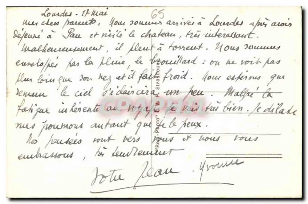 Lourdes — A Basílica e os Pirineus — C.A.B. n°189 - Verso