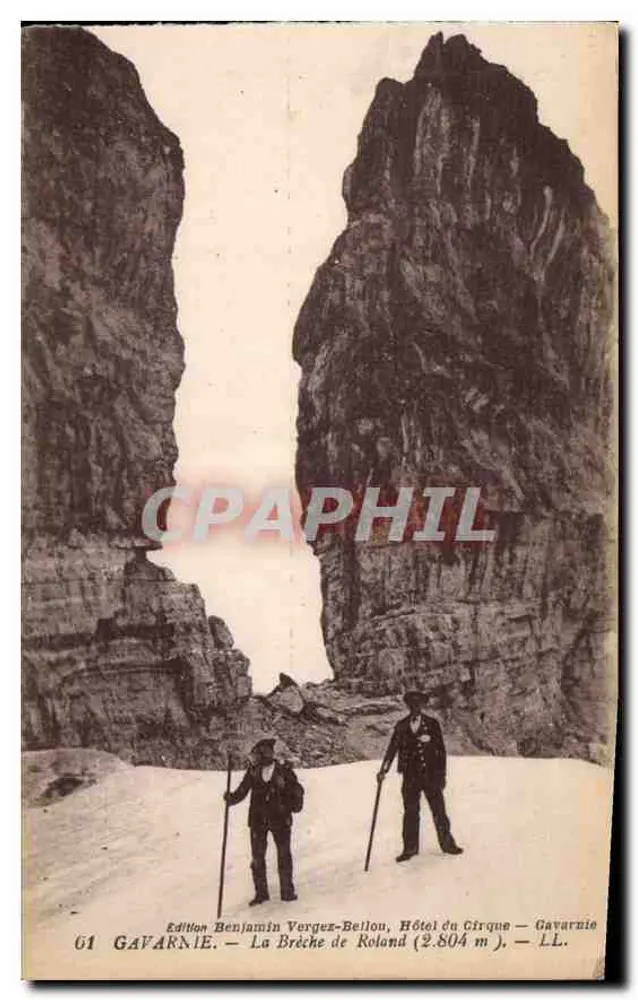 Gavarnie — A Brecha de Roland (2.804 m) — Edição Benjamin Vergez-Bellou, Hotel du Cirque — Gavarnie - Frente