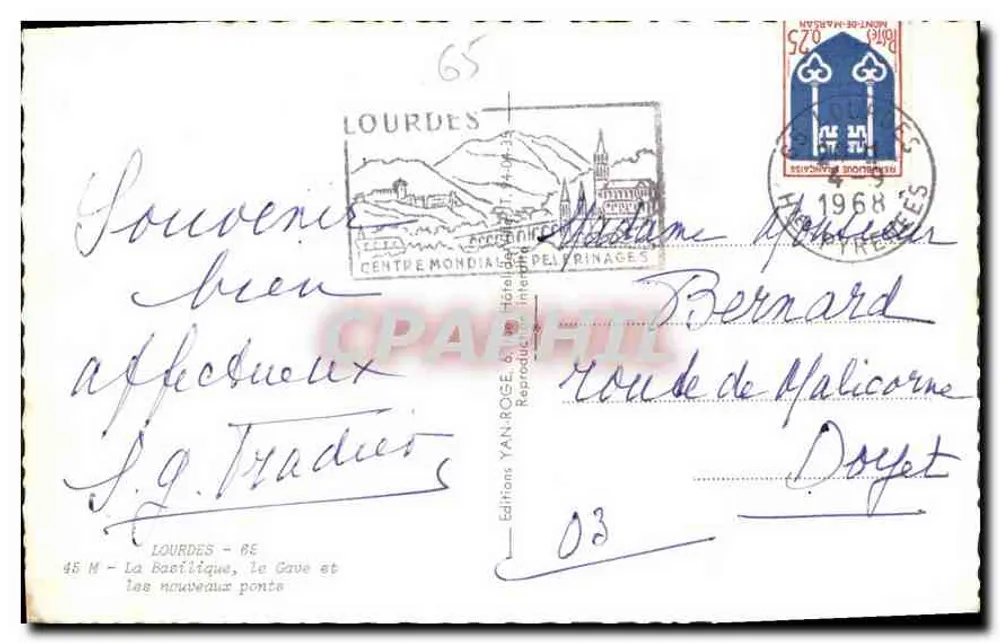 Lourdes — Basilika und neue Brücken — Éditions Yan-Roge - Rückseite