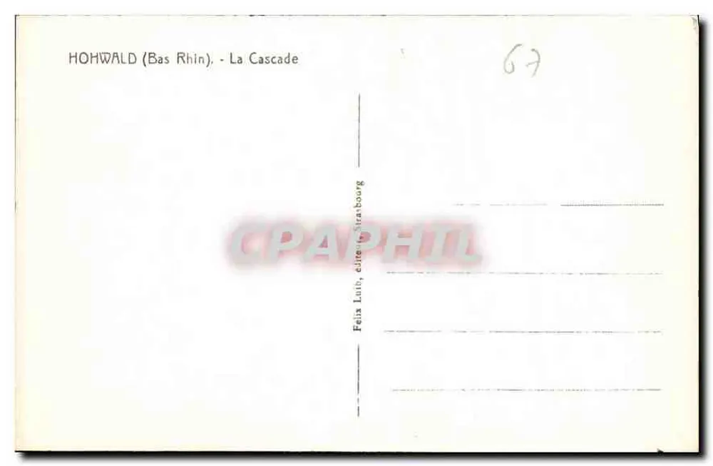 Hohwald (Baixo Reno) — A Cascata — Félix Luib, editor em Estrasburgo - Verso