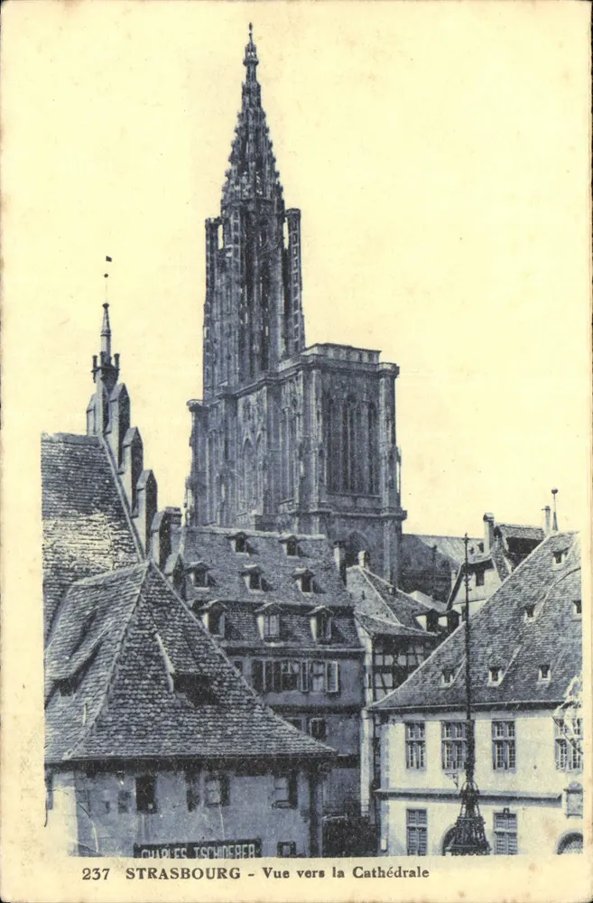 Strasburgo - Vista verso la Cattedrale — Charles Tschiderer, n° 237 - Recto