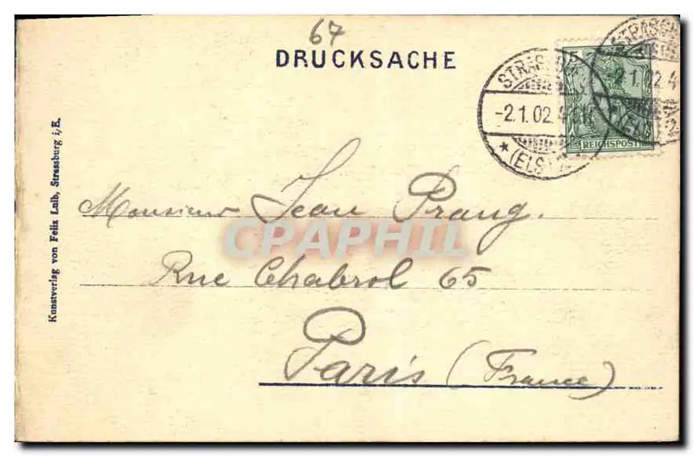 Estrasburgo - Catedral — editor Aristide Neumann - Verso