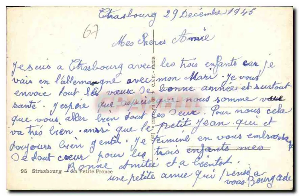 Straßburg — Ansicht des Kanals mit der Kathedrale — Verlag JRP, Nr. 67 - Rückseite