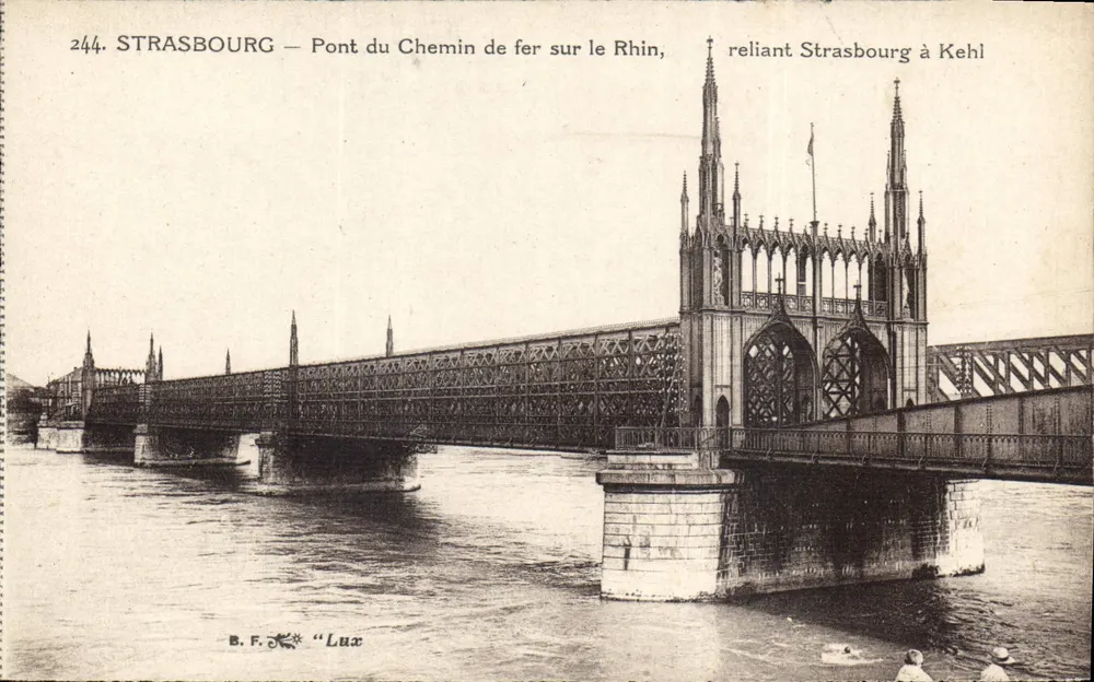 Strasbourg — Eisenbahnbrücke über den Rhein, verbindend Strasbourg mit Kehl — B.F. 'Luz' n°244 - Vorderseite