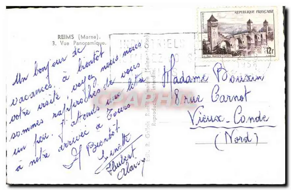 Reims (Marne) — Vista panorâmica — Ed. R. Gallois, n°3 - Verso