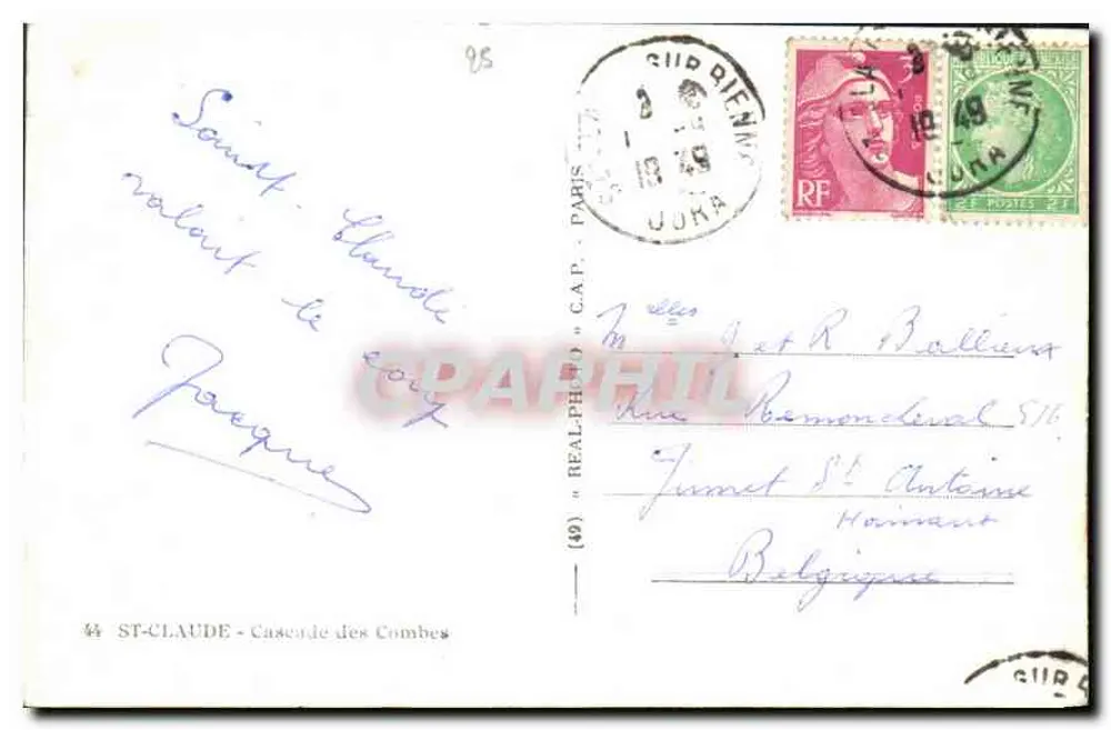 Wodospad Combes — Saint-Clau de Combes — C.A.P. (44) - Rewers