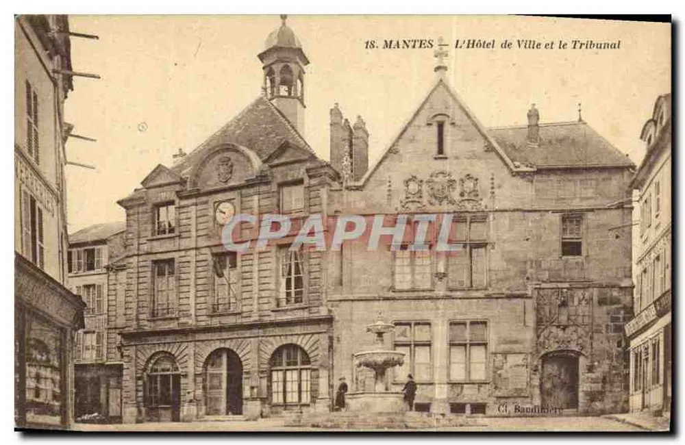 Mantes - Das Rathaus und das Gericht — G. Bandinière, n°18 - Vorderseite