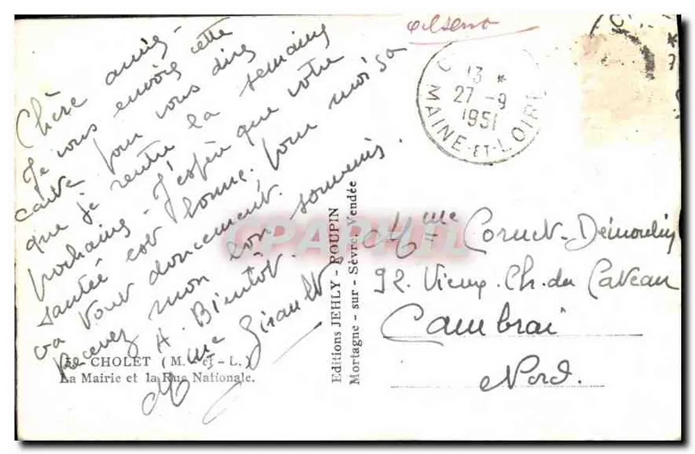 Rathaus — Mortagne-sur-Sèvre — Jehly Editions - Rückseite