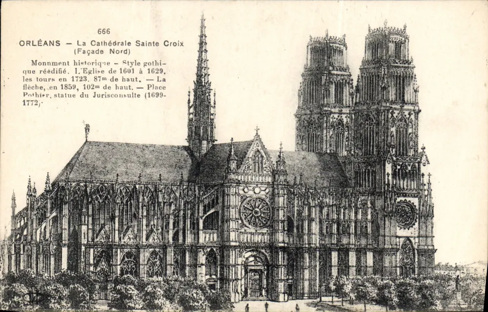 Orléans — Die Kathedrale Sainte-Croix (Nordfassade) — Imp. E. RIS - Vorderseite