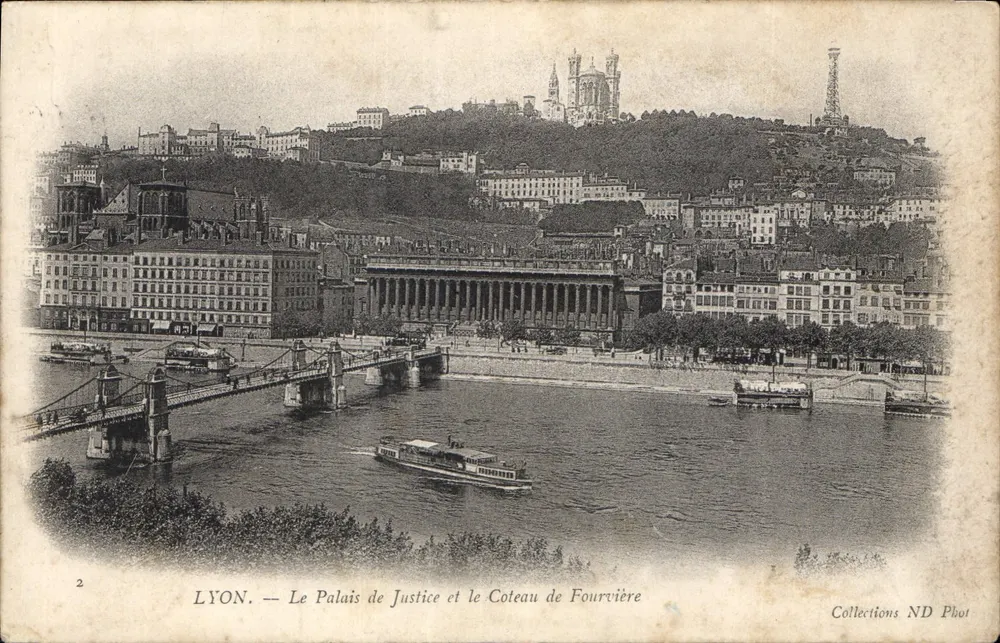 LYON. — Le Palais de Justice und der Coteau de Fourvière — Collections ND Phot - Vorderseite