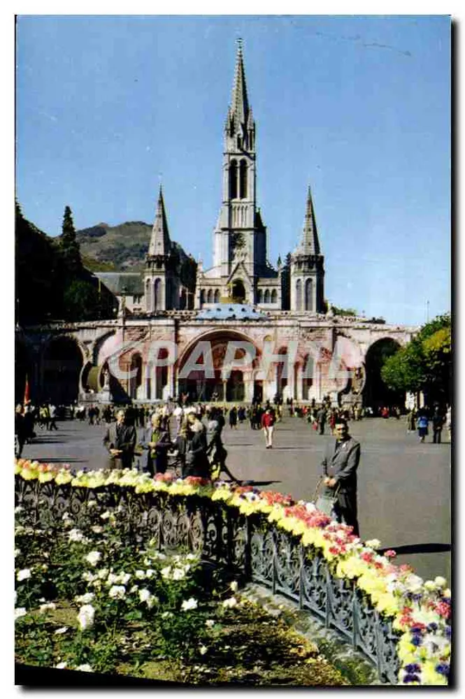 Lourdes — A Basílica e a Esplanada — Edit. A. Doucet, pl. Peyramale - Frente