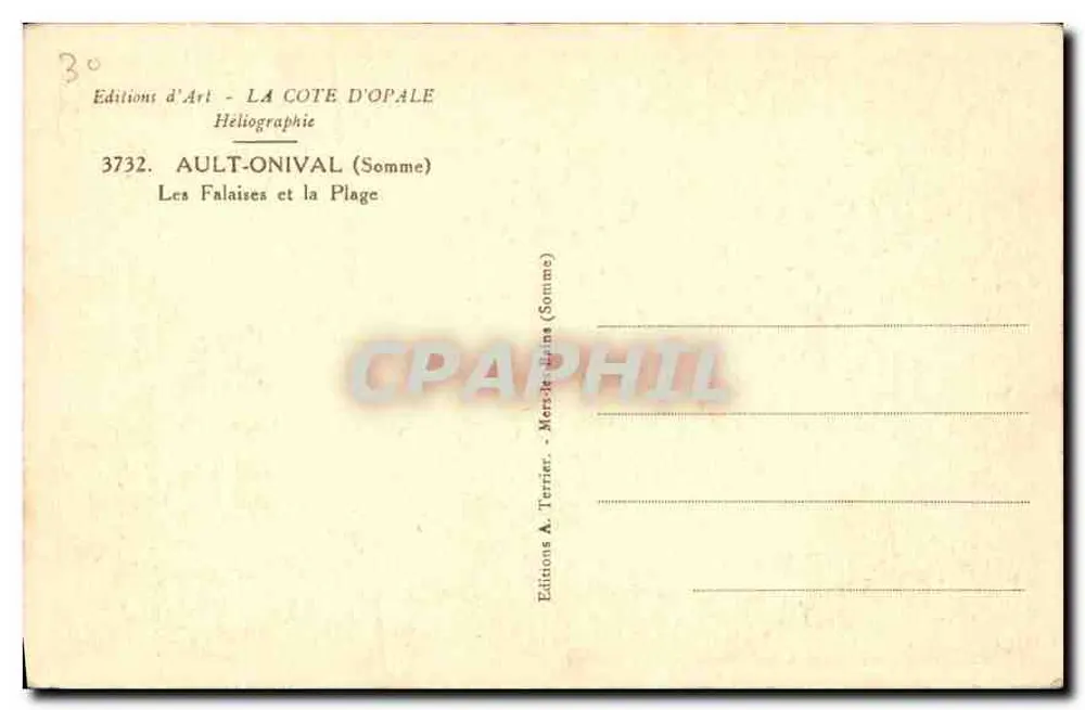 Die Klippen und die Strände — Ault-Onival (Somme) — Éditions A. Terrier - Rückseite