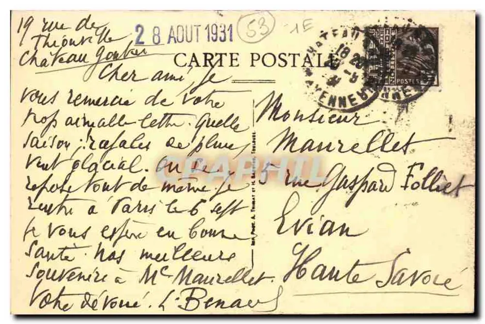 Château-Gontier (Mayenne) - Innenansicht der Kirche Saint-Jean (10. und 11. Jahrhundert) - Sammlung Friction, Château-Gontier - Rückseite