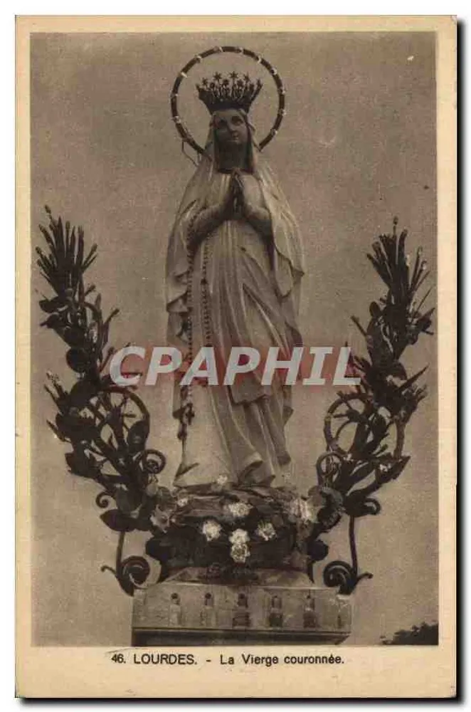Lourdes - A Virgem coroada - Editor: Arts Photomécaniques - St-Faissac - Frente