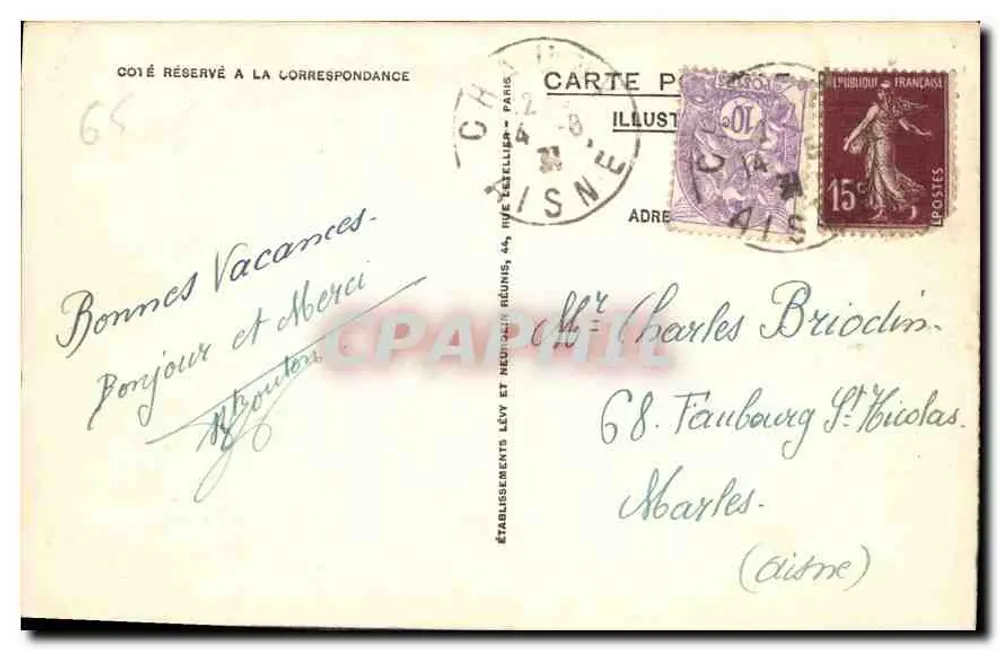 Lourdes — A Esplanada e o Castelo — LL. — N° 27 - Verso