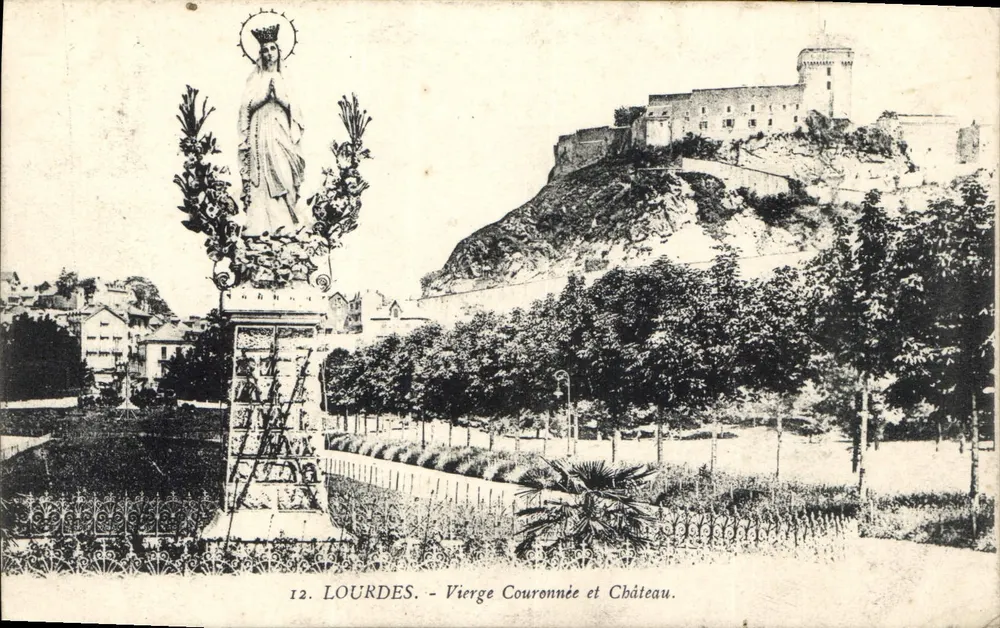 Lourdes - Virgem Coroada e Castelo — Edição F. Viron, n°12 - Frente