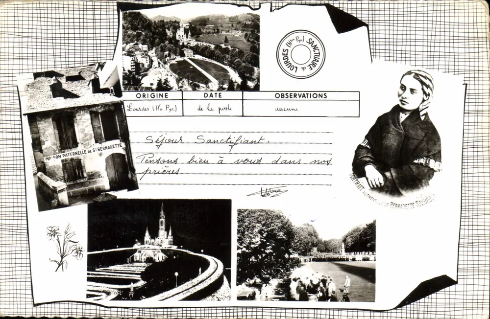 Lourdes (Hautes-Pyrénées) — Santuário de Bernadette Soubirous — editor Combier, n° C 5 - Frente