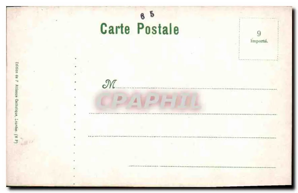 O Castelo Forte de Lourdes — vista panorâmica — Edição de M. Millino Gauthier, Lourdes (P) - Verso