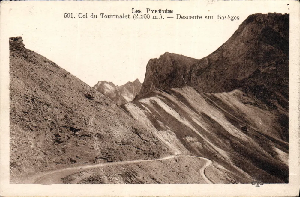 Col do Tourmalet (2.200 m.) — Descida para Baïèges — Os Pirineus - Frente