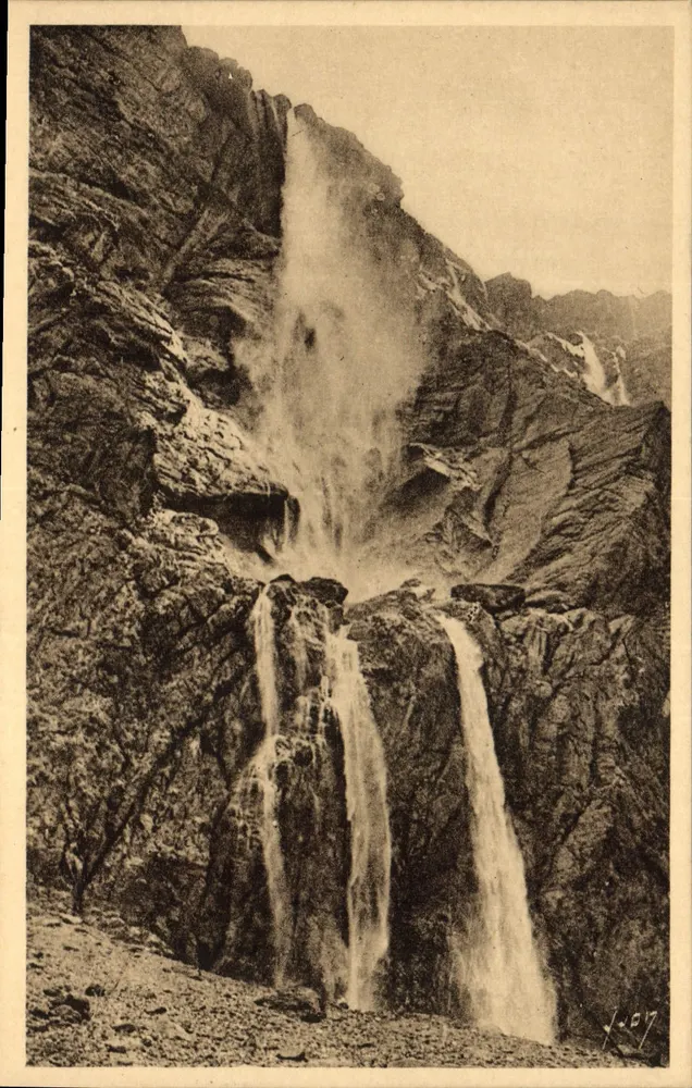 Cirque de Gavarnie — La Grande Cascade (422 m hoch) — Les Editions d'Art Yvon, Paris - Vorderseite