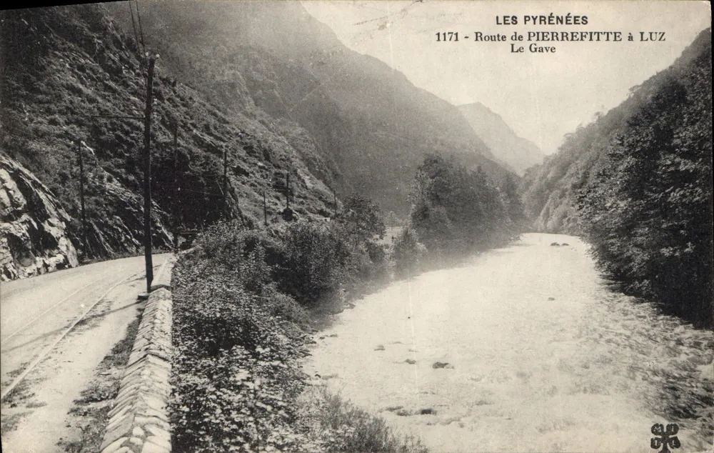 Os Pirineus — Estrada de Pierrefitte para Luz — O Gave — n° 1171 - Frente