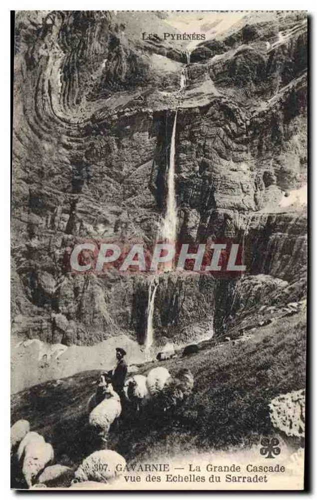 Gavarnie — Die Große Wasserfall von der Sarradet-Treppe gesehen — Die Pyrenäen - Vorderseite
