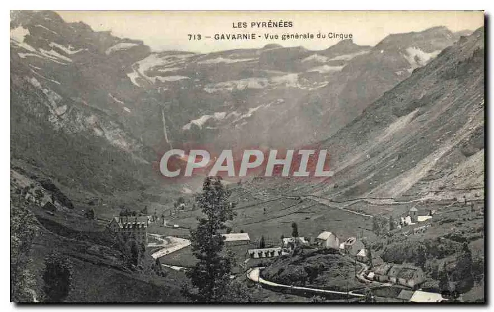 Gavarnie — Vista geral do Cirque — Os Pirineus, n°713 - Frente