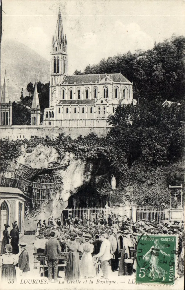 Lourdes — La Gruta y la Basílica — LL - Anverso