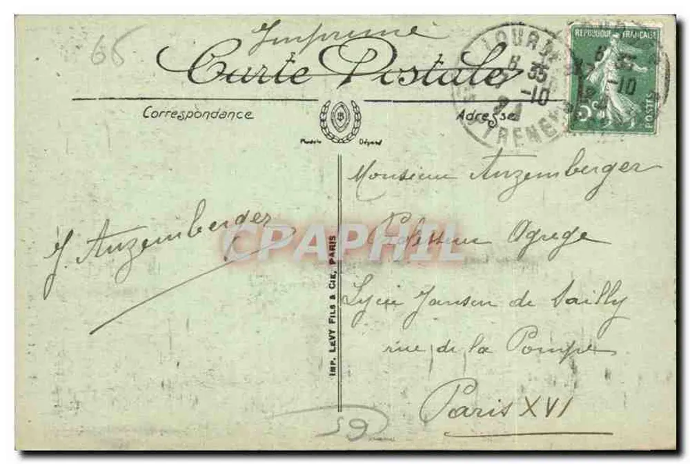Lourdes — A Basílica e o Gave — LL. — n° 103 - Verso