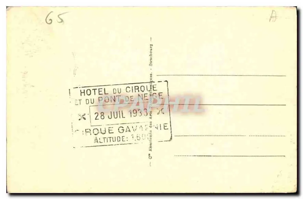 Gavarnie - Das Hotel du Cirque und der Cirque — Verlag: A. Gavarnie, Nr. 59 - Rückseite