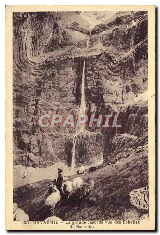 Gavarnie — Der große Wasserfall von den Sarradet-Treppen aus gesehen — n°307 - Vorderseite