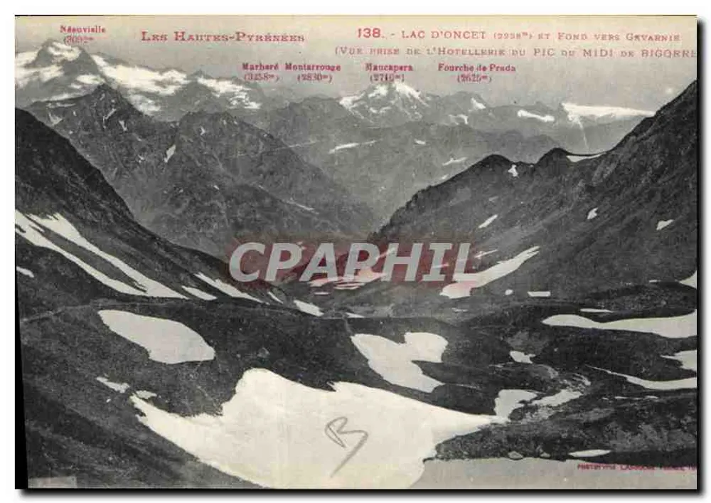 See Onzet und Tal in Richtung Gavarnie — Aufnahme vom Hotel Prada — Néouvielle, Serie 138 - Vorderseite