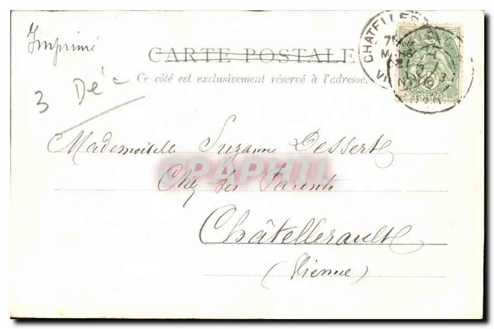 Estátua de Négrier — Lille — editada por K. Édileure, Paris, n° 919 - Verso
