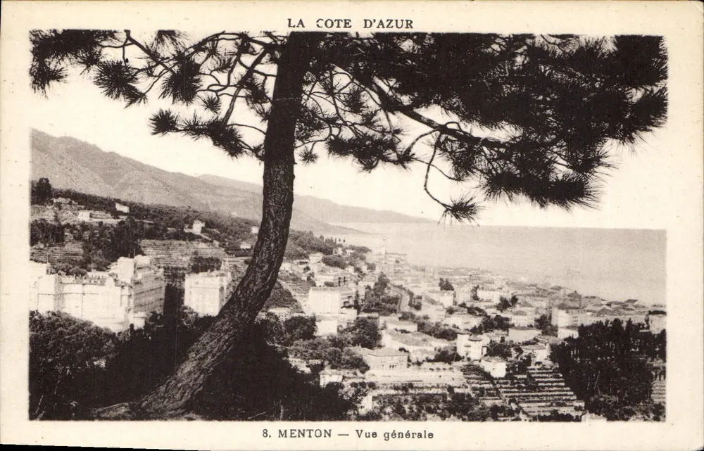 Menton — Vista geral — A Côte d'Azur, editor Munier, n°8 - Frente
