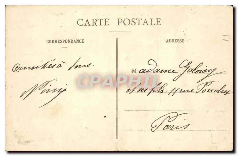 Dijon - Place d'Armes — L. V., edição — carimbo 5c verde - Verso