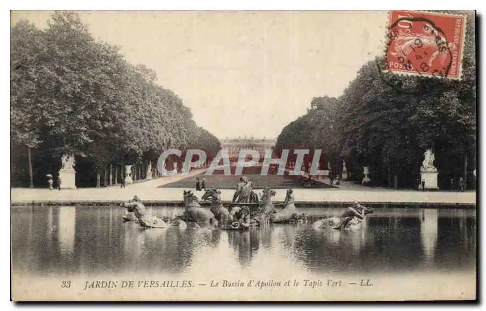 Garten von Versailles — Der Apollo-Becken und der Grün Teppich — LL - Vorderseite