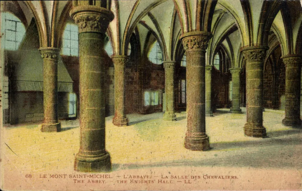 Mont Saint-Michel — Die Abtei — Die Saal der Ritter — Verlag Lévy et Neubrun Réunis, Nr. 68 - Vorderseite
