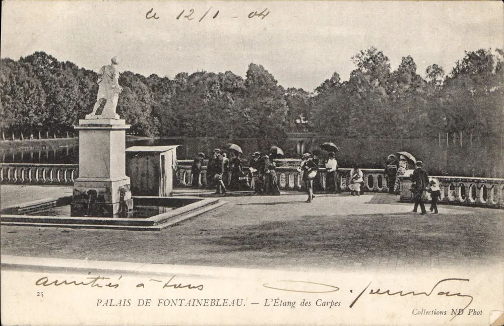 Schloss Fontainebleau — Der Karpfenteich — ND Phot - Vorderseite